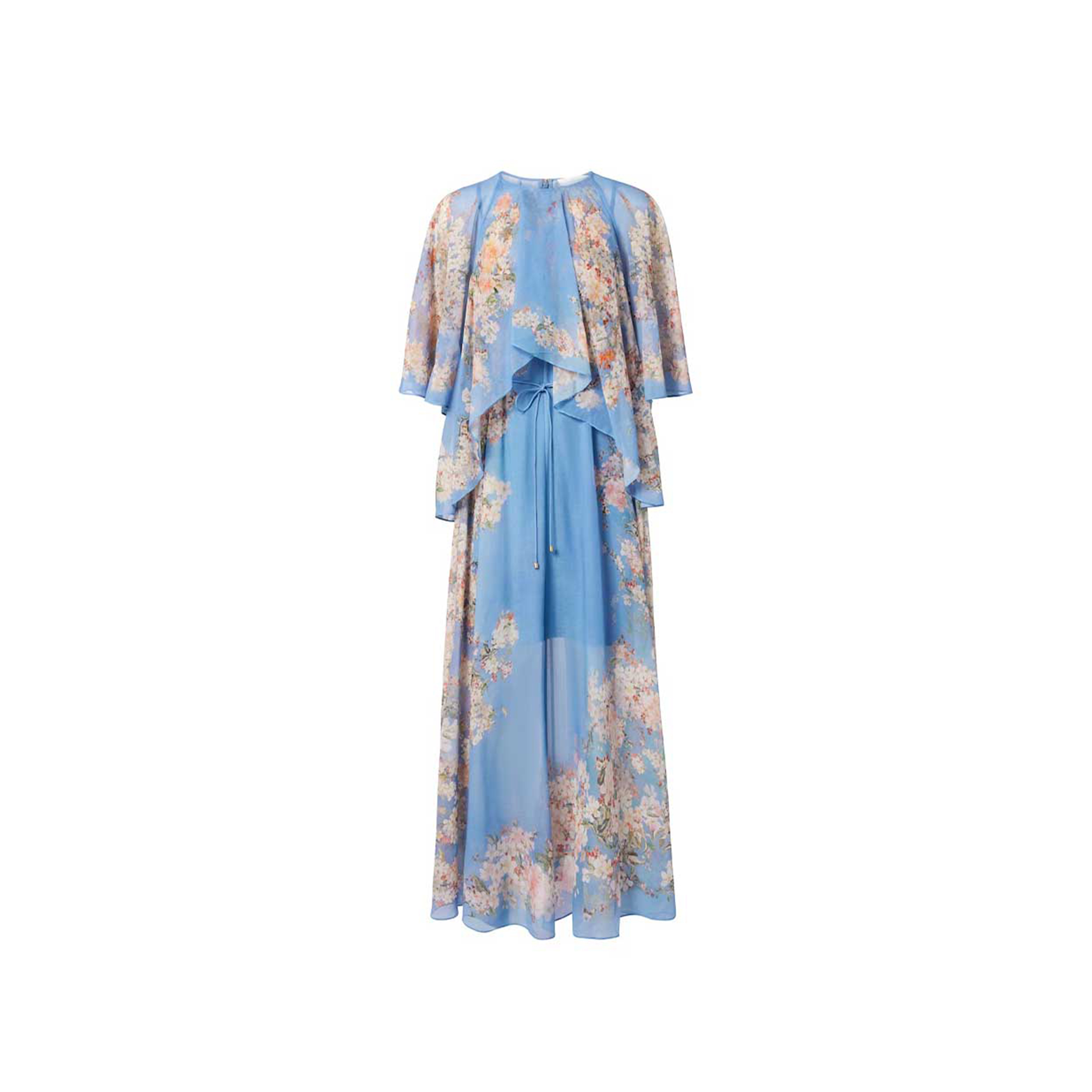 ZIMMERMANN CASCADIAN COTTON AND SILK GEORGETTE MAXI DRESS 